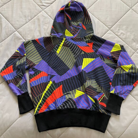 Christopher Kane men's multicolor geometric sweatshirt hoodie, size M - Picture 2 of 8